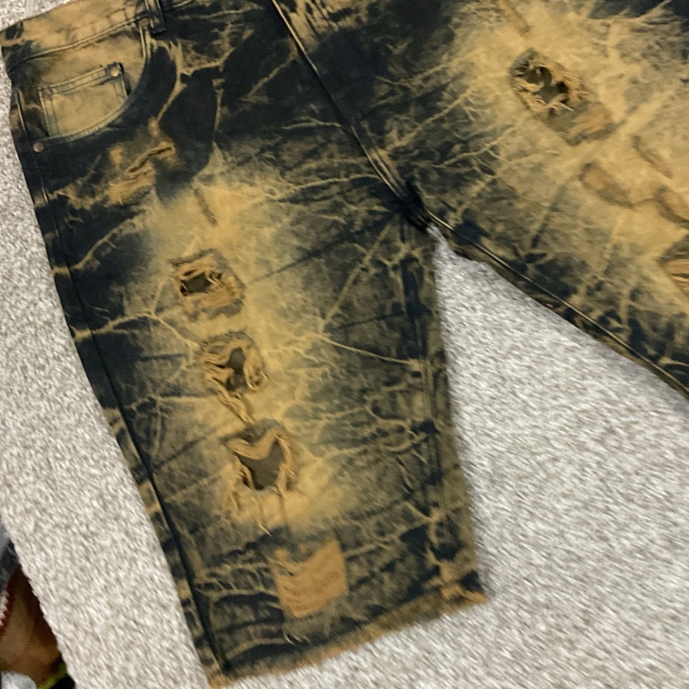 Dash Men's Shorts Size 40 Pockets Stretch Distressed Denim Pockets Frayed Hems - Picture 3 of 16